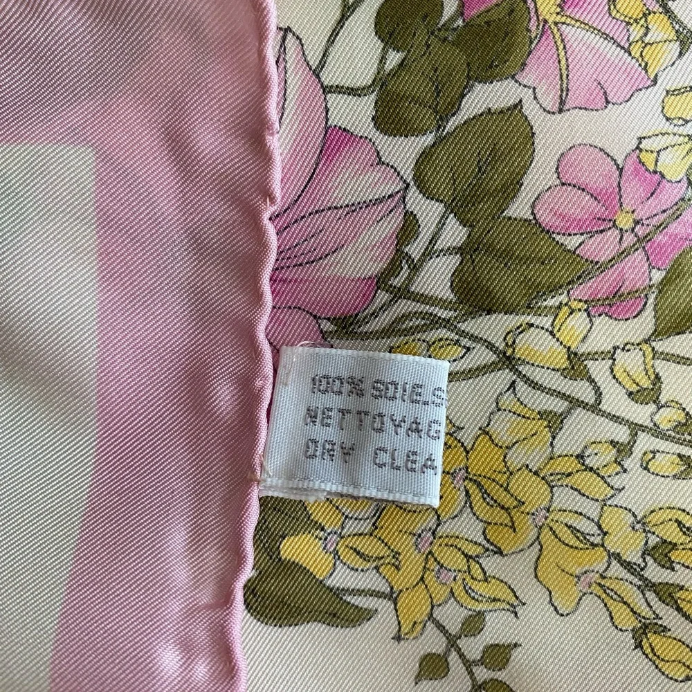 Christian Dior CD Floral 100% Silk Scarf Authentic